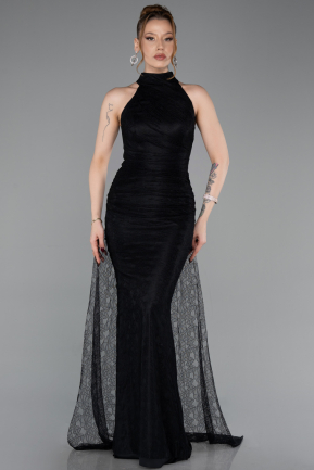 Long Black Dantelle Evening Dress ABU6084