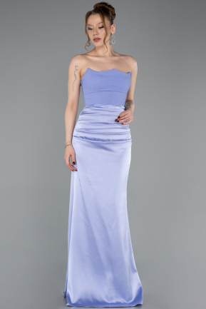 Lilac Long Satin Prom Gown ABU6061