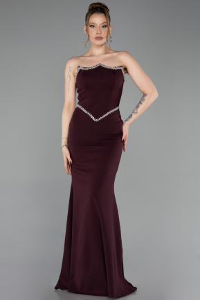 Long Cherry Colored Mermaid Prom Dress ABU6092