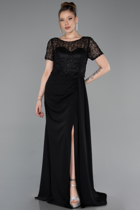 Long Black Dantelle Evening Dress ABU6100