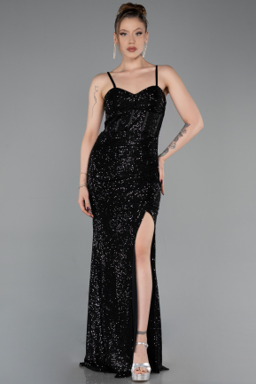 Long Black Prom Gown ABU6106