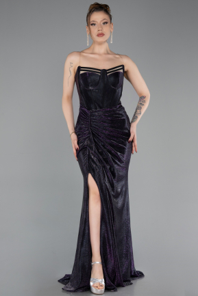 Long Purple Prom Gown ABU6111