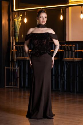 Long Brown Evening Dress ABU6094