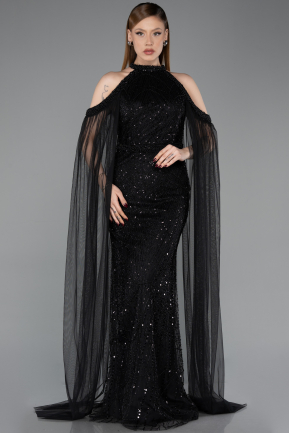 Long Black Beaded Evening Dress ABU6117