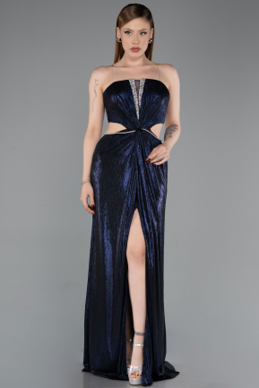 Long Navy Blue Prom Gown ABU6127