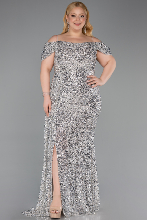 Beige Long Plus Size Evening Gown ABU5232