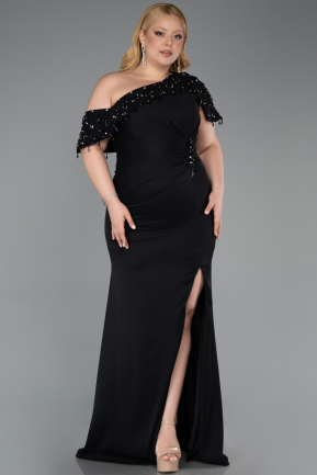 Long Black Plus Size Evening Dress ABU6121