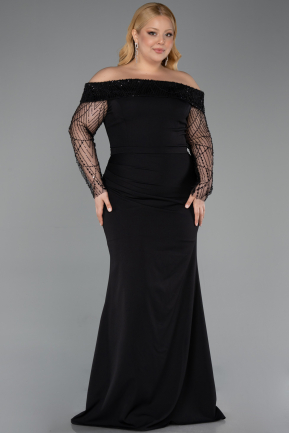 Long Black Formal Plus Size Dress ABU6103