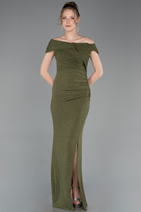 Long Olive Drab Prom Gown ABU6151