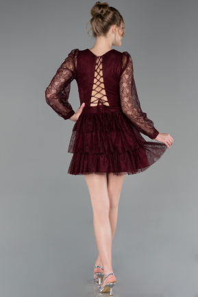 Short Burgundy Dantelle Cocktail Dress ABK2623