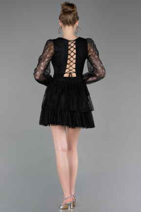 Short Black Dantelle Cocktail Dress ABK2623