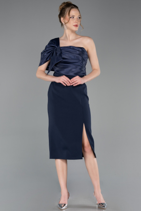 Midi Navy Blue Cocktail Dress ABK2625