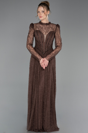 Long Brown Dantelle Prom Gown ABU6160