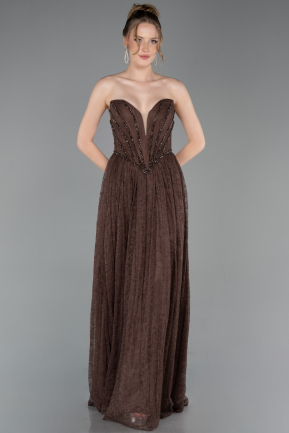 Long Brown Dantelle Prom Gown ABU6160