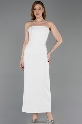Midi White Party Dress ABK2628