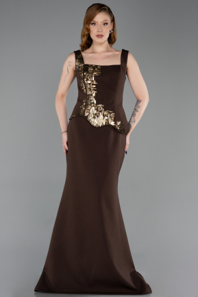 Brown Long Mermaid Prom Dress ABU5768
