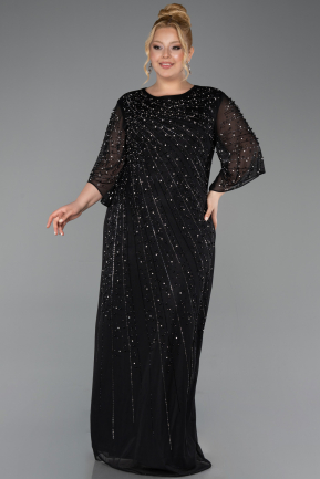 Long Black Formal Plus Size Dress ABU6122