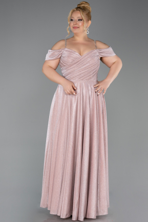 Powder Color Long Oversized Evening Dress ABU5716