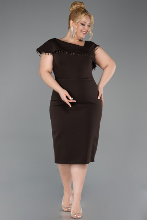 Midi Brown Plus Size Cocktail Dress ABK2632