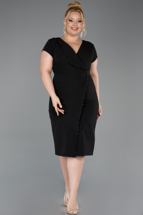 Midi Black Plus Size Cocktail Dress ABK2614