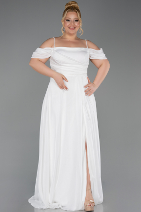 Long White Formal Plus Size Dress ABU6185