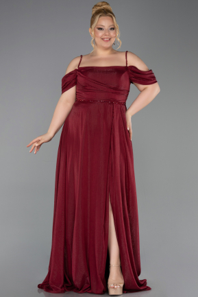 Long Burgundy Formal Plus Size Dress ABU6185