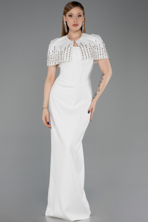 Long White Evening Dress ABU5889