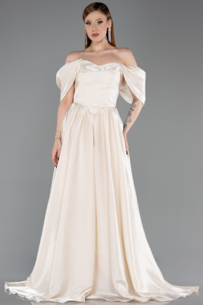 Long Beige Evening Dress ABU6191