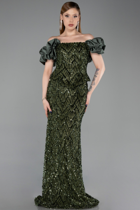 Olive Drab Long Scaly Mermaid Prom Dress ABU5780