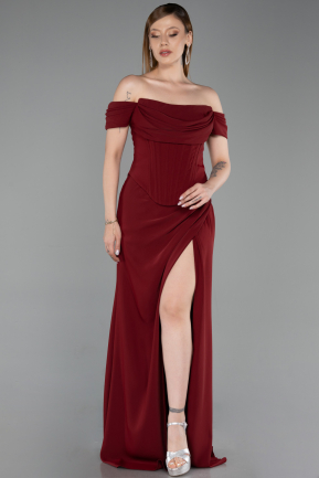 Long Burgundy Prom Gown ABU6216