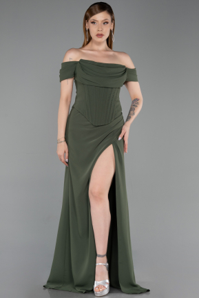 Long Olive Drab Prom Gown ABU6216