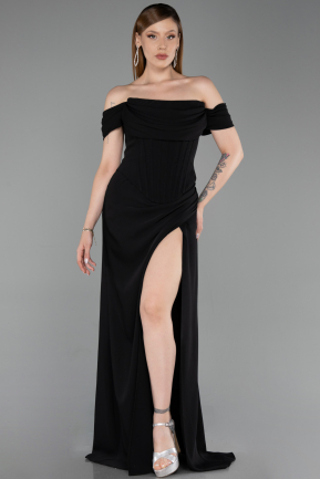 Long Black Prom Gown ABU6216