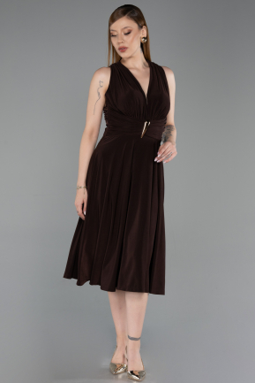 Midi Brown Cocktail Dress ABK2636