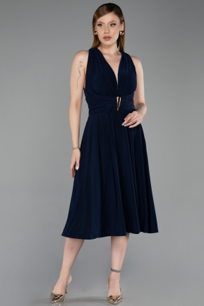 Midi Navy Blue Cocktail Dress ABK2636