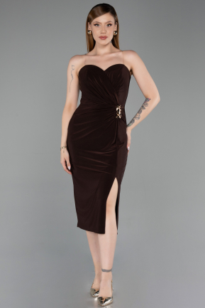 Midi Brown Cocktail Dress ABK2637