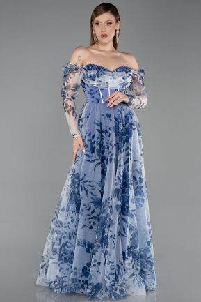 Long Navy Blue Evening Dress ABU6226