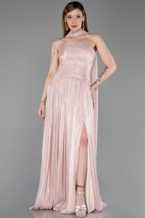 Long Powder Color Chiffon Evening Dress ABU6233