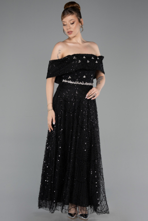 Midi Black Beaded Cocktail Dress ABK2639