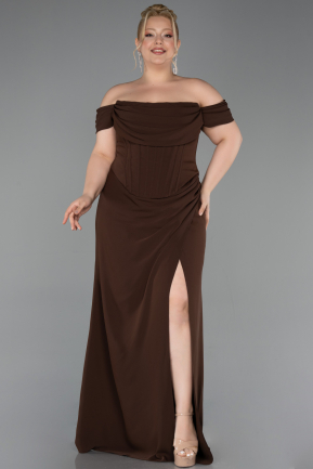 Long Brown Plus Size Prom Dress ABU6246