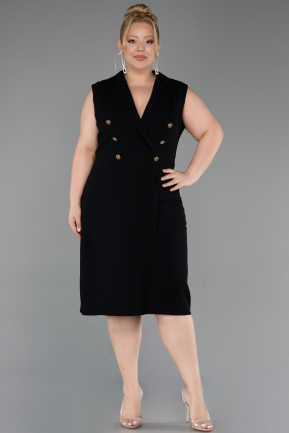 Midi Black Plus Size Cocktail Dress ABK2647