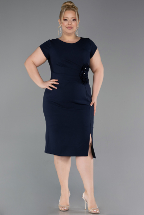 Midi Navy Blue Plus Size Cocktail Dress ABK2649