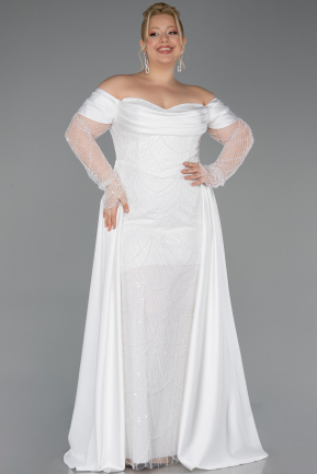 Long Beaded Plus Size Evening Gown ABU6093