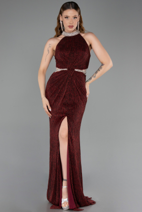 Halter Neck Slit Long Evening Gown ABU4324