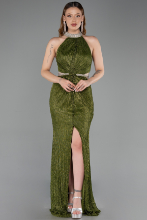 Halter Neck Slit Long Evening Gown ABU4324