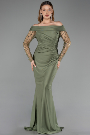 Long Olive Drab Evening Dress ABU6273