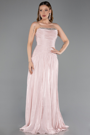 Long Powder Color Chiffon Evening Dress ABU6277