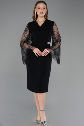 Midi Black Plus Size Cocktail Dress ABK2646