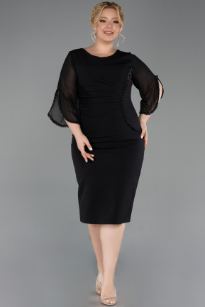 Midi Black Plus Size Cocktail Dress ABK2659