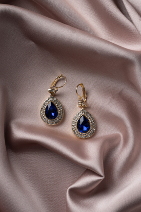 Sax Blue-Gold Earring UK527