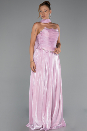 Long Powder Color Chiffon Evening Dress ABU6322